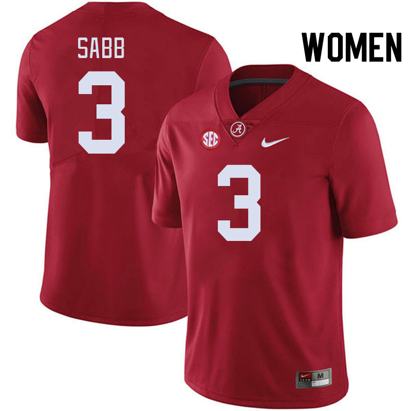 Women #3 Keon Sabb Alabama Crimson Tide College Football Jerseys Stitched-Crimson